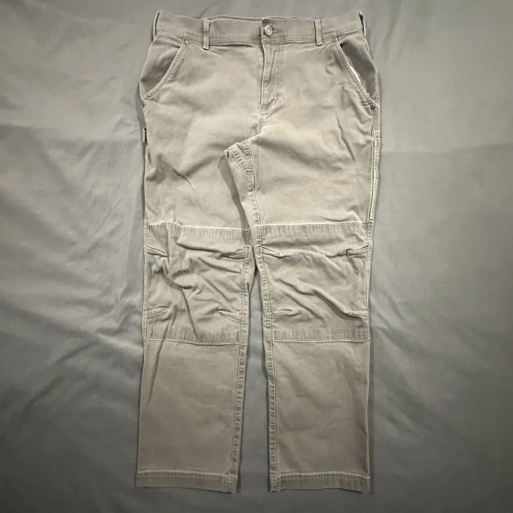 LL Bean BeanFlex Double Knee Pants Mens 36x30 Brown Utility Carpenter Workwear